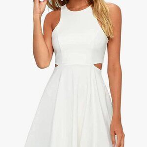 Belongsci Sleeveless Racerback Flared Swing A-Line Waist Dress Size L